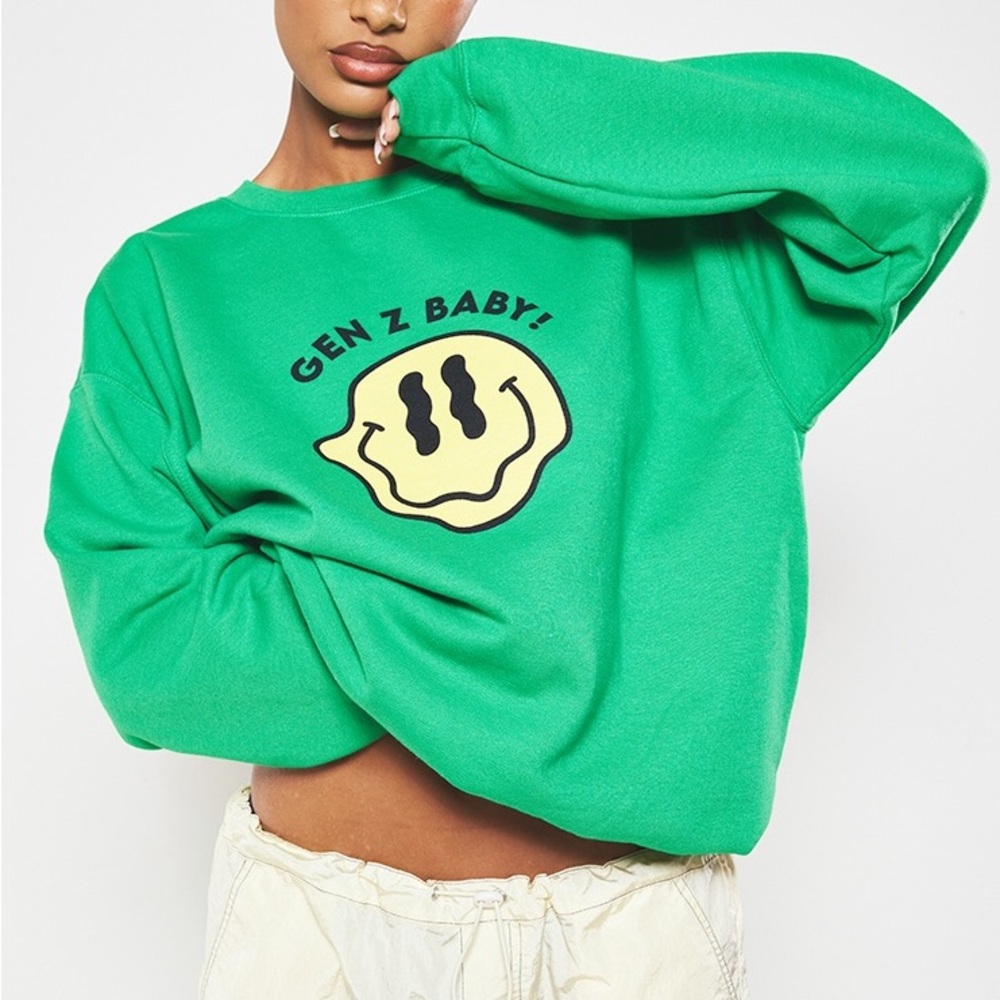 Green printed brand new sweatshirt
